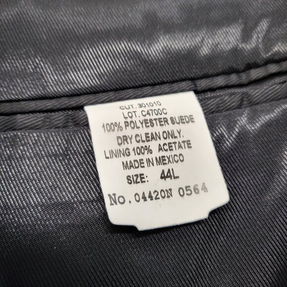 Andrew Fezza Mens Blazer Jacket Faux Suede 44L ( 48" Chest ) Black - Picture 8 of 16